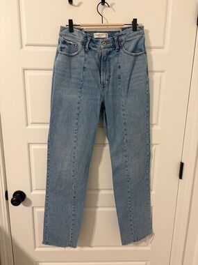 Abercrombie & Fitch Curve Love Light Blue Straight Leg Jeans